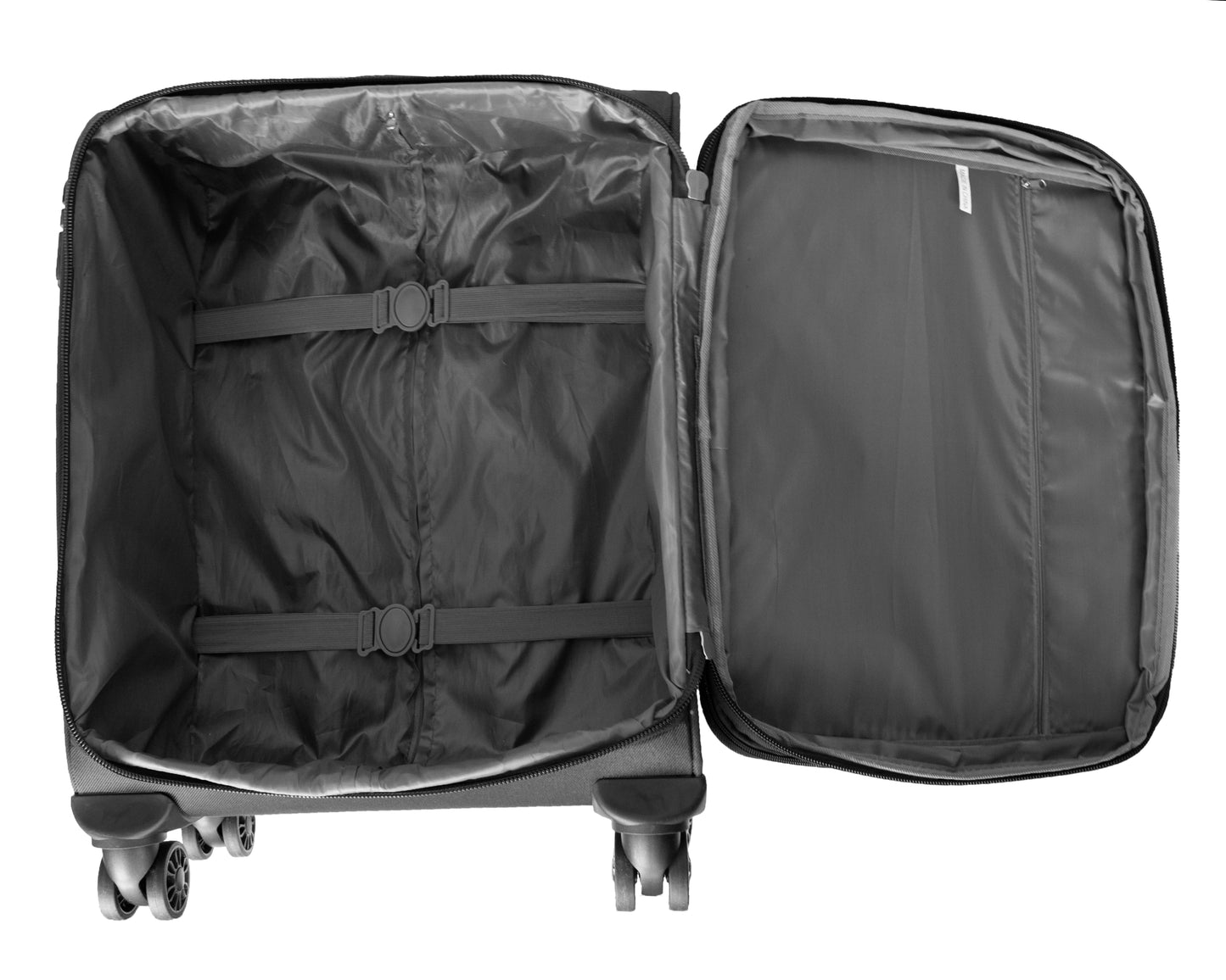 4 Wheels Soft Case Luggage Black