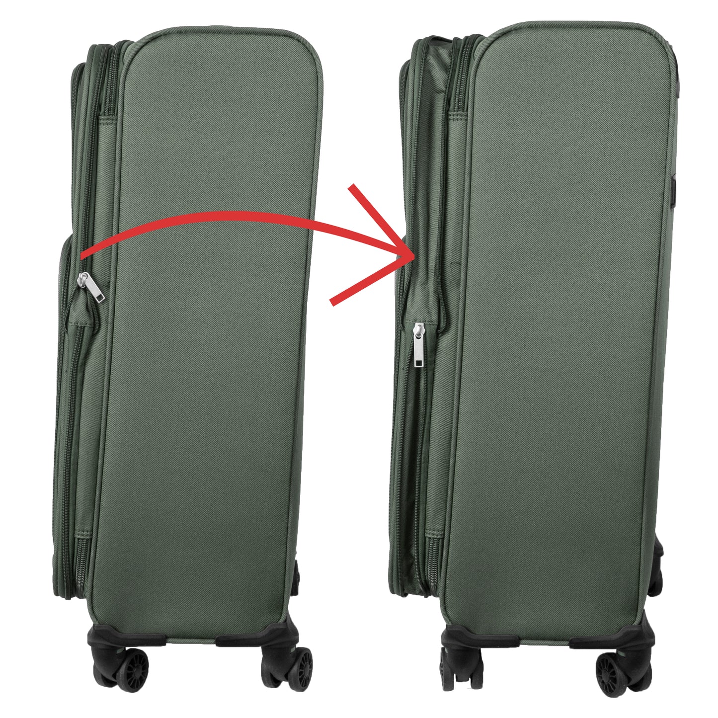 4 Wheels Soft Case Luggage Green