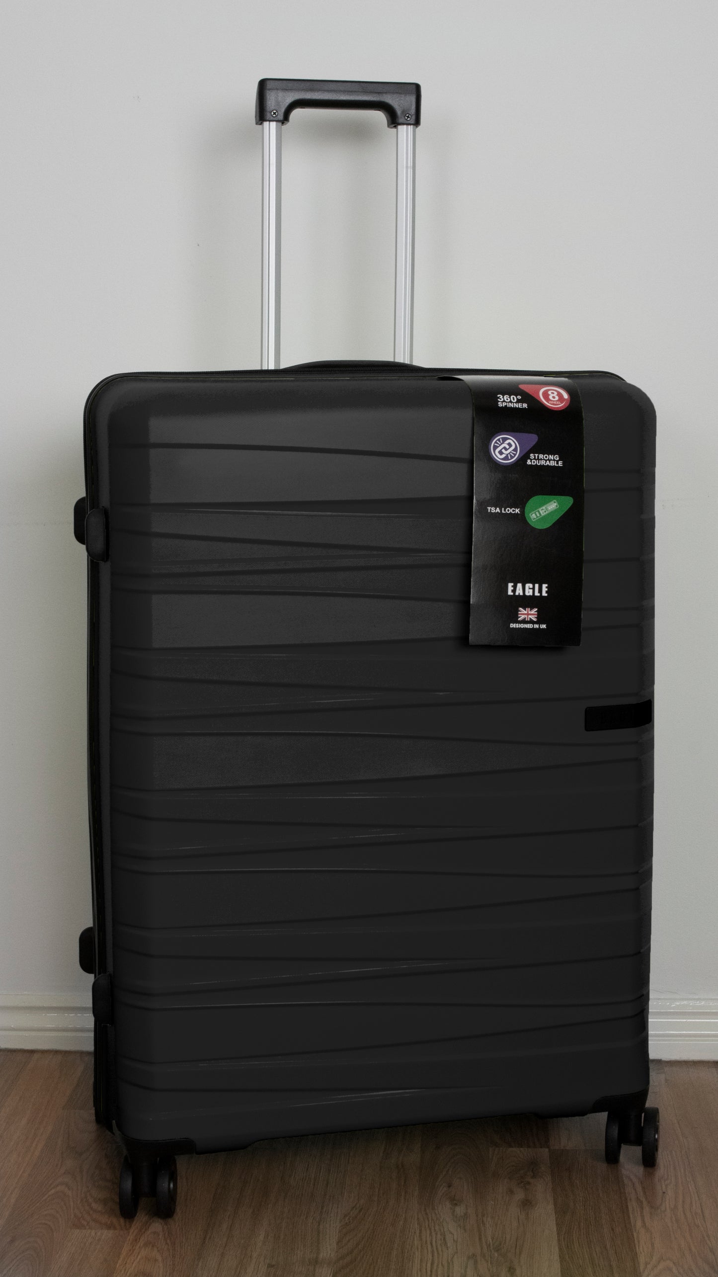 Waves ABS Hard Shell Cabin Suitcase Black