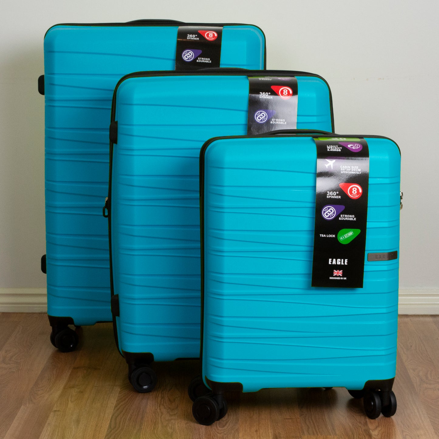 Waves ABS Hard Shell Cabin Suitcase Blue