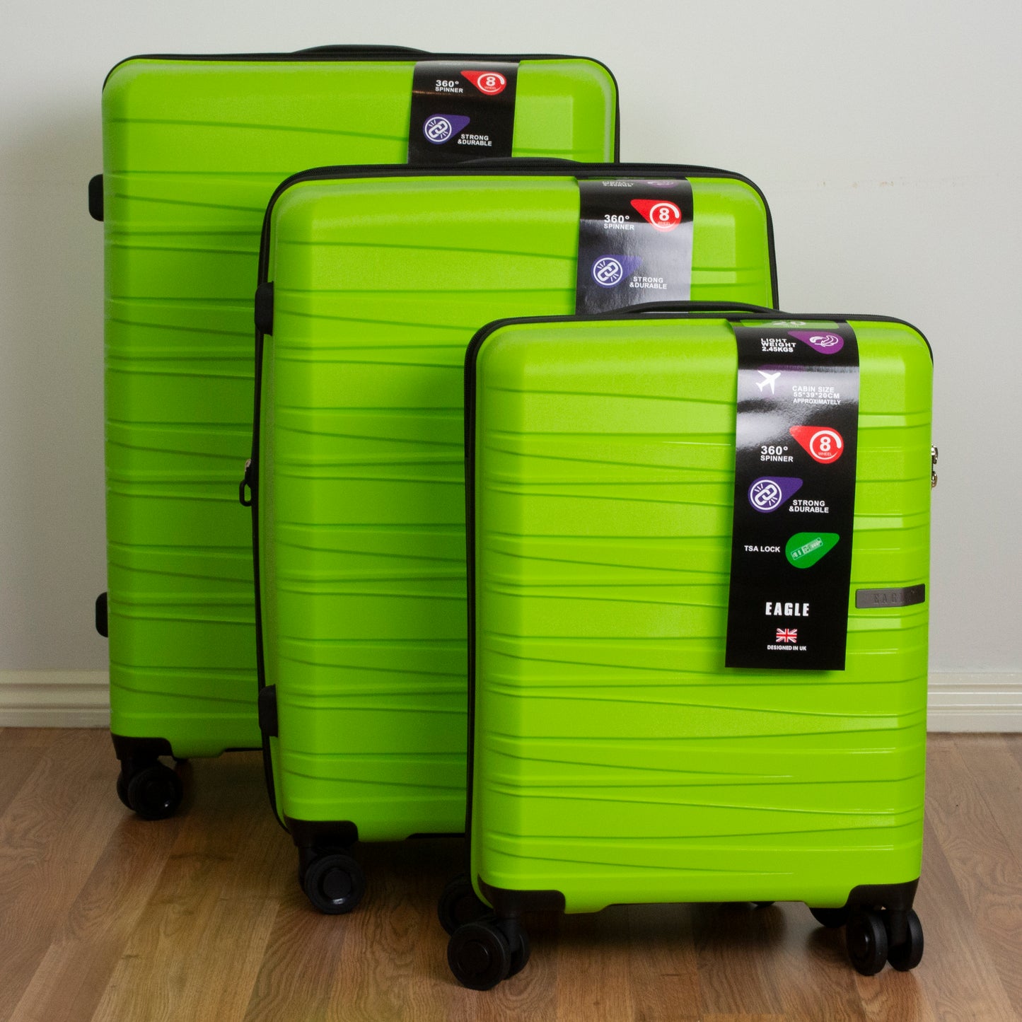 Waves ABS Hard Shell Cabin Suitcase Green