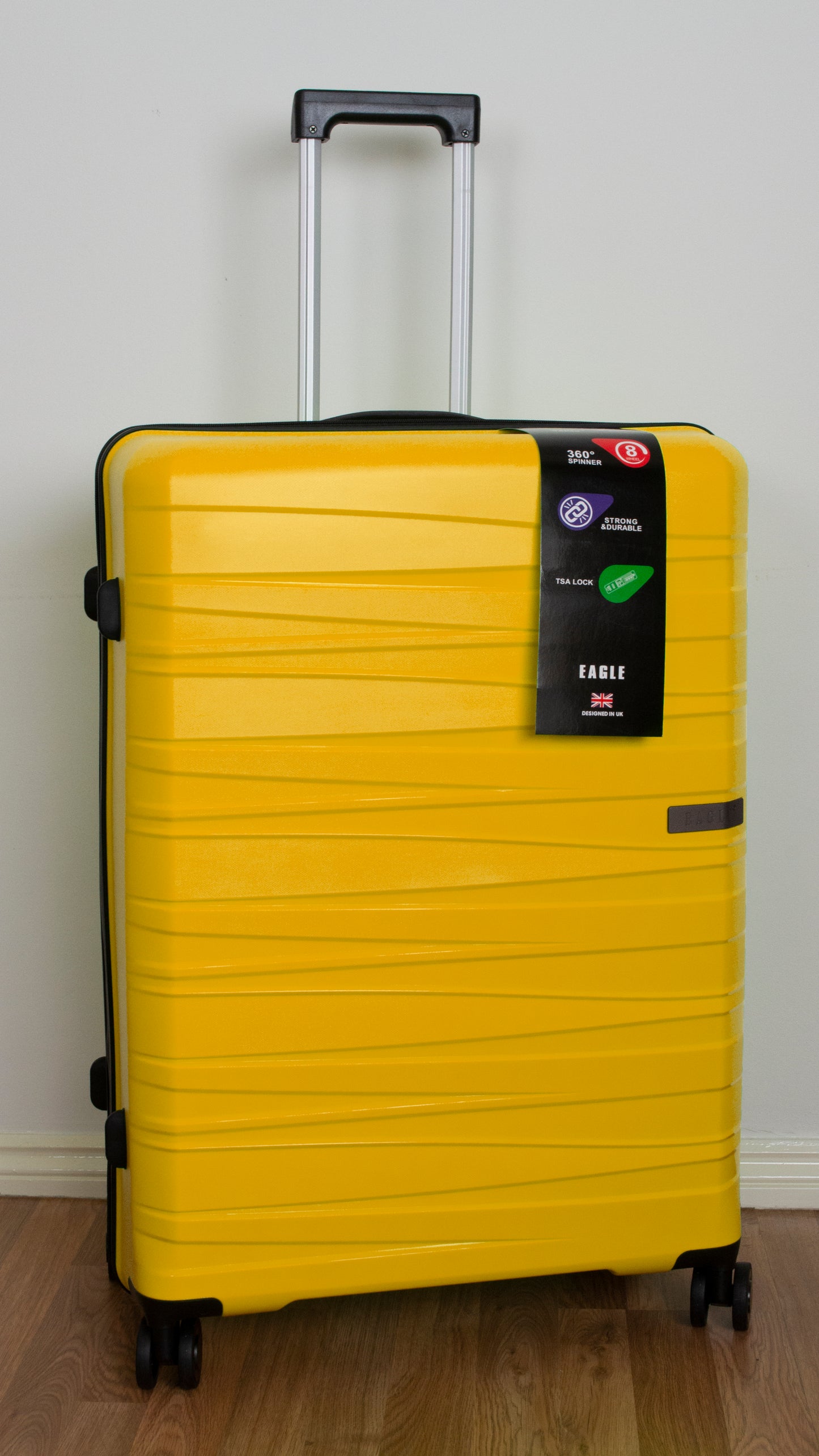 Waves ABS Hard Shell Cabin Suitcase Yellow